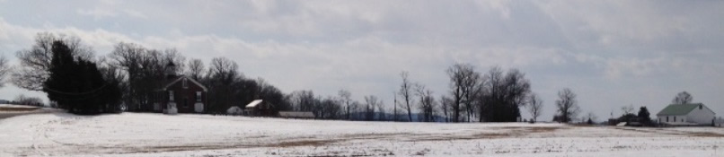 Farm field in snow